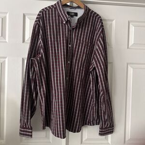 Cody James Men’s 2XL Plaid Western Work Shirt Long Sleeve Cotton Red Workwear